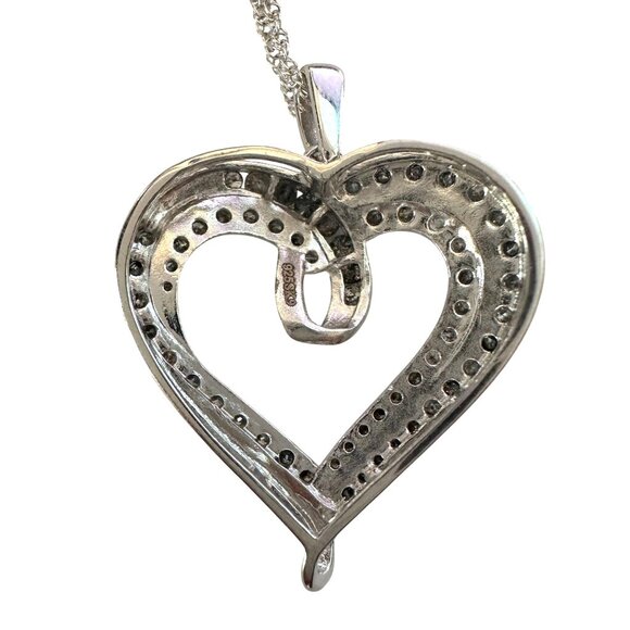 Stunning 1 Ct Natural Diamond Heart Shaped Pendant with Chain - Picture 7 of 16